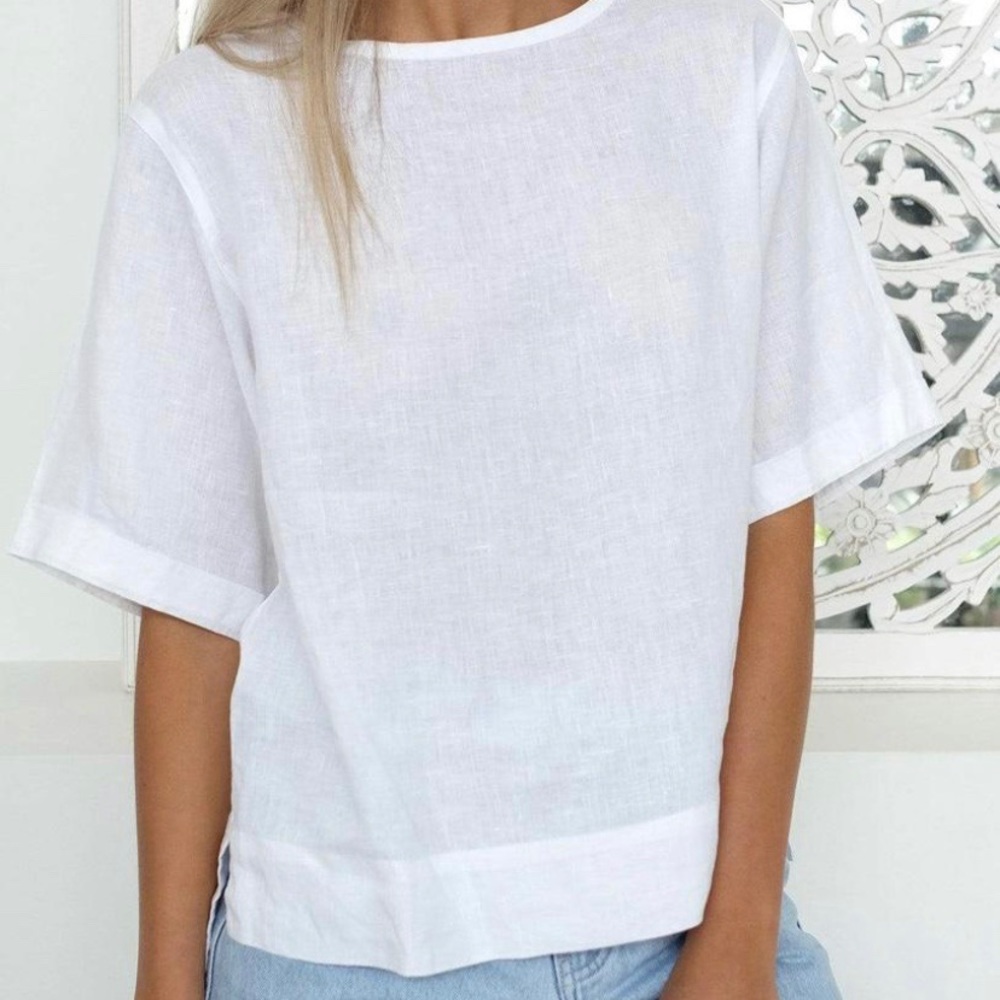Boxy Linen Tee by ASSEMBLY LABEL